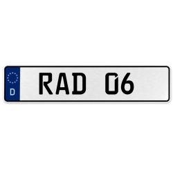 RAD 06  - White Aluminum Street Sign Mancave Euro Plate Name Door Sign Wall Art