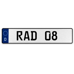 RAD 08  - White Aluminum Street Sign Mancave Euro Plate Name Door Sign Wall Art