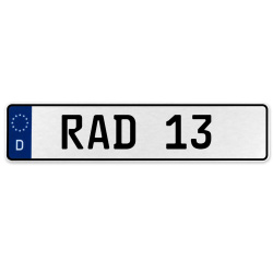 RAD 13  - White Aluminum Street Sign Mancave Euro Plate Name Door Sign Wall Art