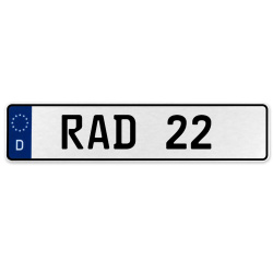 RAD 22  - White Aluminum Street Sign Mancave Euro Plate Name Door Sign Wall Art