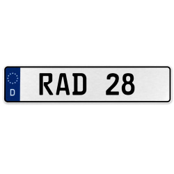 RAD 28  - White Aluminum Street Sign Mancave Euro Plate Name Door Sign Wall Art