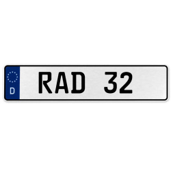 RAD 32  - White Aluminum Street Sign Mancave Euro Plate Name Door Sign Wall Art