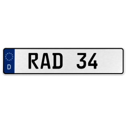RAD 34  - White Aluminum Street Sign Mancave Euro Plate Name Door Sign Wall Art
