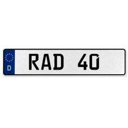 RAD 40  - White Aluminum Street Sign Mancave Euro Plate Name Door Sign Wall Art