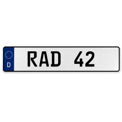 RAD 42  - White Aluminum Street Sign Mancave Euro Plate Name Door Sign Wall Art