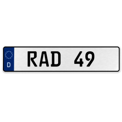 RAD 49  - White Aluminum Street Sign Mancave Euro Plate Name Door Sign Wall Art