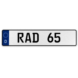 RAD 65  - White Aluminum Street Sign Mancave Euro Plate Name Door Sign Wall Art