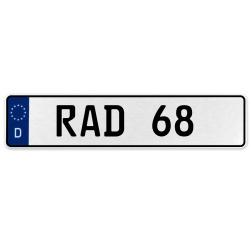 RAD 68  - White Aluminum Street Sign Mancave Euro Plate Name Door Sign Wall Art
