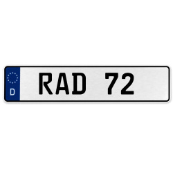 RAD 72  - White Aluminum Street Sign Mancave Euro Plate Name Door Sign Wall Art