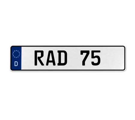RAD 75  - White Aluminum Street Sign Mancave Euro Plate Name Door Sign Wall Art