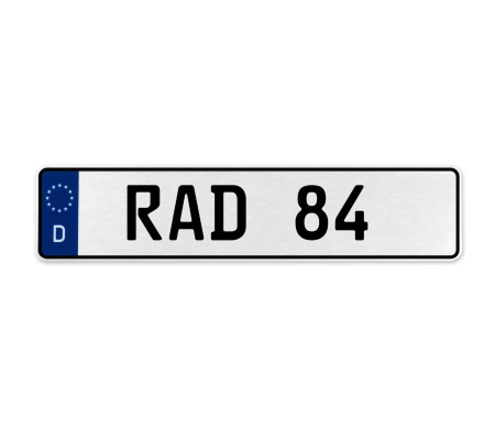 RAD 84  - White Aluminum Street Sign Mancave Euro Plate Name Door Sign Wall Art