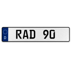 RAD 90  - White Aluminum Street Sign Mancave Euro Plate Name Door Sign Wall Art