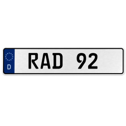 RAD 92  - White Aluminum Street Sign Mancave Euro Plate Name Door Sign Wall Art