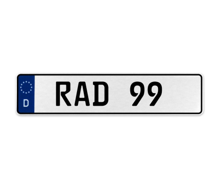 RAD 99  - White Aluminum Street Sign Mancave Euro Plate Name Door Sign Wall Art