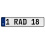 1 RAD 18  - White Aluminum Street Sign Mancave Euro Plate Name Door Sign Wall