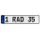 1 RAD 35  - White Aluminum Street Sign Mancave Euro Plate Name Door Sign Wall