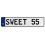 SWEET 55  - White Aluminum Street Sign Mancave Euro Plate Name Door Sign Wall