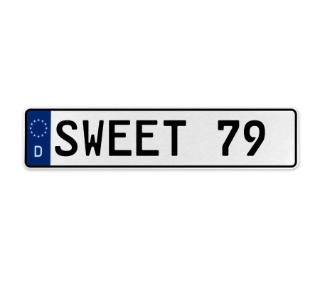 SWEET 79  - White Aluminum Street Sign Mancave Euro Plate Name Door Sign Wall
