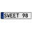 SWEET 98  - White Aluminum Street Sign Mancave Euro Plate Name Door Sign Wall