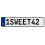 1SWEET42  - White Aluminum Street Sign Mancave Euro Plate Name Door Sign Wall
