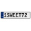 1SWEET72  - White Aluminum Street Sign Mancave Euro Plate Name Door Sign Wall
