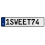 1SWEET74  - White Aluminum Street Sign Mancave Euro Plate Name Door Sign Wall