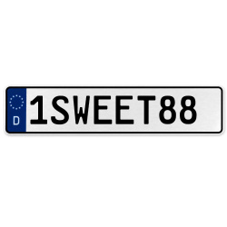 1SWEET88  - White Aluminum Street Sign Mancave Euro Plate Name Door Sign Wall