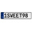 1SWEET98  - White Aluminum Street Sign Mancave Euro Plate Name Door Sign Wall