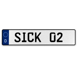 SICK 02  - White Aluminum Street Sign Mancave Euro Plate Name Door Sign Wall