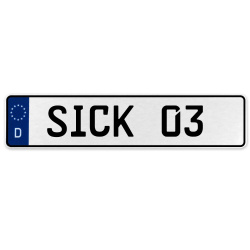 SICK 03  - White Aluminum Street Sign Mancave Euro Plate Name Door Sign Wall