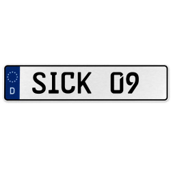 SICK 09  - White Aluminum Street Sign Mancave Euro Plate Name Door Sign Wall