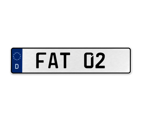 FAT 02  - White Aluminum Street Sign Mancave Euro Plate Name Door Sign Wall Art
