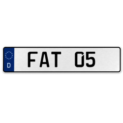 FAT 05  - White Aluminum Street Sign Mancave Euro Plate Name Door Sign Wall Art