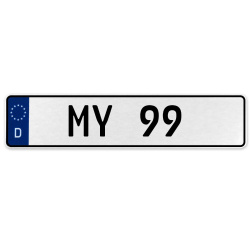 MY 99  - White Aluminum Street Sign Mancave Euro Plate Name Door Sign Wall Art