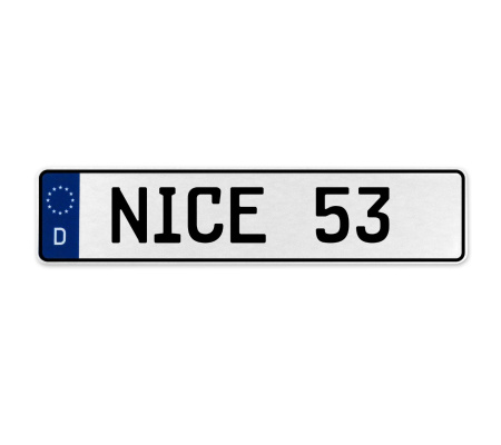 NICE 53  - White Aluminum Street Sign Mancave Euro Plate Name Door Sign Wall