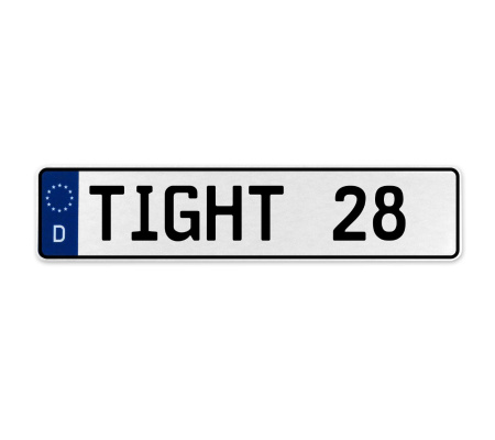 TIGHT 28  - White Aluminum Street Sign Mancave Euro Plate Name Door Sign Wall
