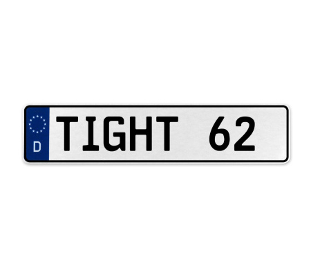TIGHT 62  - White Aluminum Street Sign Mancave Euro Plate Name Door Sign Wall