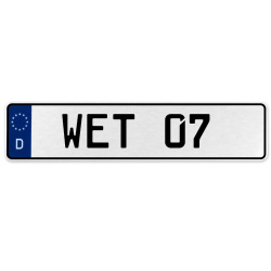 WET 07  - White Aluminum Street Sign Mancave Euro Plate Name Door Sign Wall Art