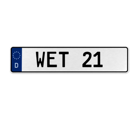 WET 21  - White Aluminum Street Sign Mancave Euro Plate Name Door Sign Wall Art