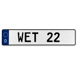 WET 22  - White Aluminum Street Sign Mancave Euro Plate Name Door Sign Wall Art