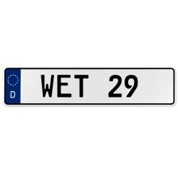 WET 29  - White Aluminum Street Sign Mancave Euro Plate Name Door Sign Wall Art