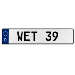 WET 39  - White Aluminum Street Sign Mancave Euro Plate Name Door Sign Wall Art