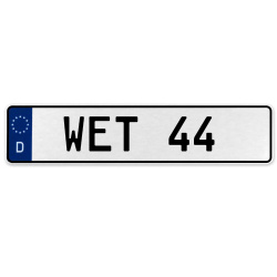 WET 44  - White Aluminum Street Sign Mancave Euro Plate Name Door Sign Wall Art