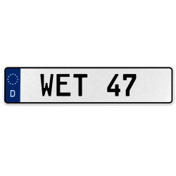 WET 47  - White Aluminum Street Sign Mancave Euro Plate Name Door Sign Wall Art