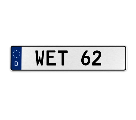 WET 62  - White Aluminum Street Sign Mancave Euro Plate Name Door Sign Wall Art
