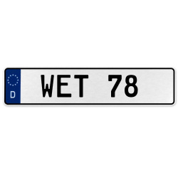 WET 78  - White Aluminum Street Sign Mancave Euro Plate Name Door Sign Wall Art