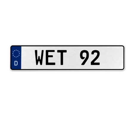 WET 92  - White Aluminum Street Sign Mancave Euro Plate Name Door Sign Wall Art