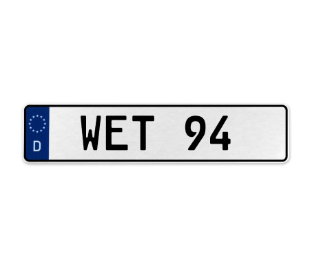 WET 94  - White Aluminum Street Sign Mancave Euro Plate Name Door Sign Wall Art