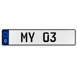 MY 03  - White Aluminum Street Sign Mancave Euro Plate Name Door Sign Wall Art