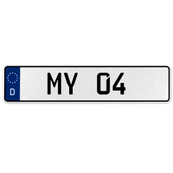 MY 04  - White Aluminum Street Sign Mancave Euro Plate Name Door Sign Wall Art
